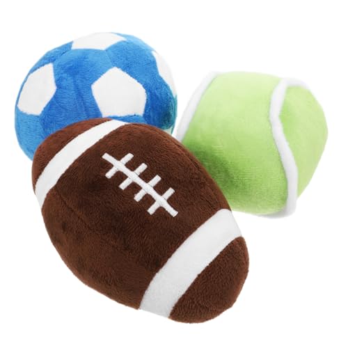 Yardwe 1 Satz Weiche Plüsch Kauspielzeug für Katzen Indoor Ball Training Teiliges Football Fußball Sicher und Langlebig von Yardwe