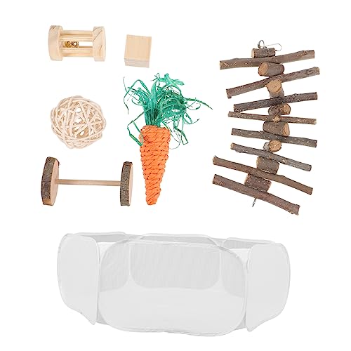 Yardwe Chinchilla-käfig-zubehör – Laufstall-Set Aus Holz Für Hamster 7-teiliges Natürliches Kauspielzeug Yardwe Chinchilla-käfig-zubehör – Laufstall-Set Aus Holz Für Hamster 7-teiliges Natürliches Kauspielzeug von Yardwe