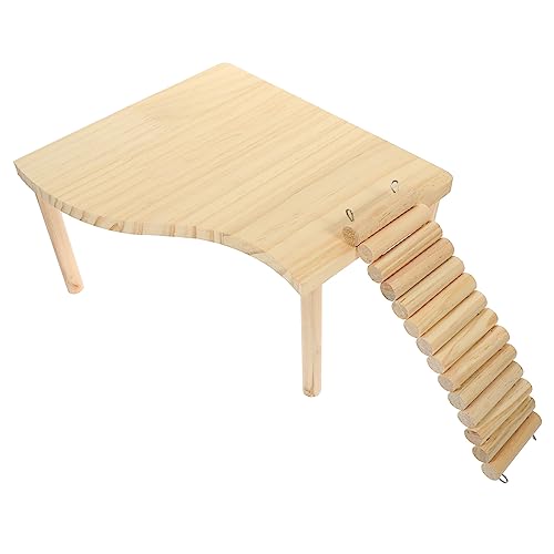 Yardwe 1 Satz lustiges Rattenspielzeug Hamster Set Klettergerüst für Hamster Meerschweinchen Plattform Guinea geformt zartes Chinchilla- Rattenzubehör hölzern von Yardwe