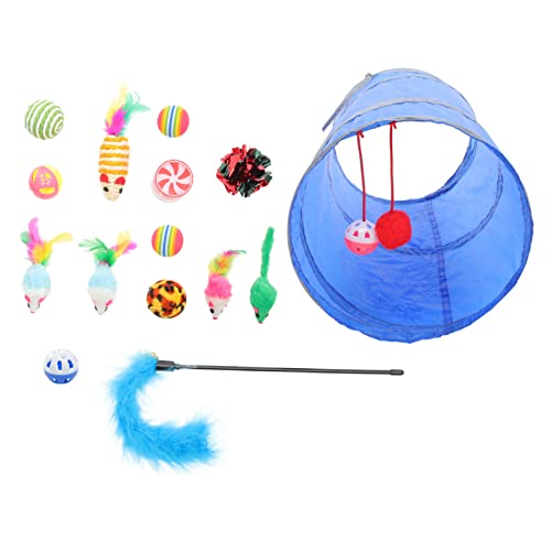 Yardwe Katzenspielzeug-Set 15-teilig Neckendes Spielzeug Tunnel Plüsch Interaktives Spielzeug Für Katzen Haustiere Kätzchen Yardwe Katzenspielzeug-Set 15-teilig Neckendes Spielzeug Tunnel Plüsch Interaktives Spielzeug Für Katzen Haustiere Kätzchen von Yardwe