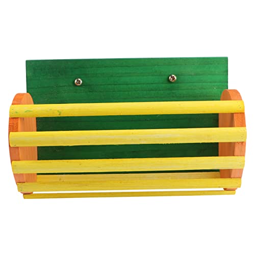 Yardwe 1 Stück Behälter für Chinchillagras Hasen heuraufe heuball Heuautomat Heusilo futtertrog klein drinnen Futterspender Haustier-Grasregal Haustierregal Tierhalter Holz Colorful von Yardwe