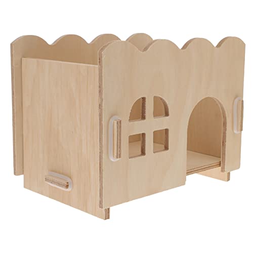 Yardwe 1 Stück Hamster-Ausweich Haustiere Versteck Häuser Bausatz klein igelunterschlupf pet Supplies Small Animal Shelter holzhaus Spielhaus Heimtierbedarf Hölzern Weiß von Yardwe