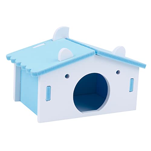 Yardwe 1 Stück Hamster Nest Schlafhaus Hamsterbettwäsche Kleines Hamsterhaus Häuser Haustiere Versteck Käfig Schlafnest Für Hamster Blue Hölzern von Yardwe