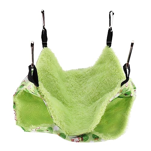Yardwe 1 Stück Haustier warme Hängematte Haustier-Hängemattennest Hamsternest warme Hamsterhängematte Pfirsichhaut-Plüsch-Baumwollsamt Green von Yardwe