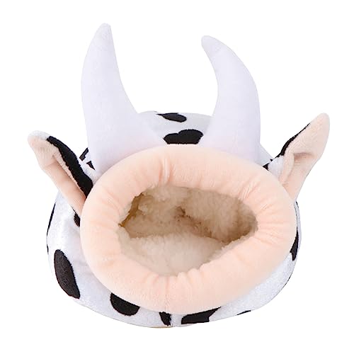 Yardwe 1stück Niedliches Kuh-förmiges Hamsterbett Warmes Und Nest Für Kleine Haustiere Tierzubehör Für Kuscheltiere Für Hamster Und Kleine Nager von Yardwe