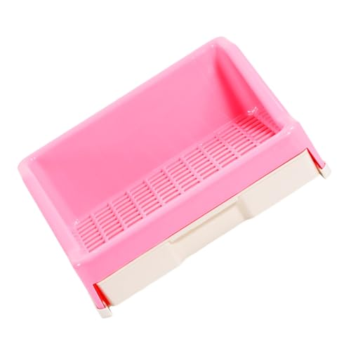 Yardwe 1 Stück Toilette mit Haustierschublade drinnen Meerschweinchen Urin Kaninchenstall Zubehör kaninchentoilette schubladenschrank Kaninchen Töpfchen Toilettenschüssel Plastik Rosa von Yardwe