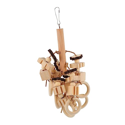 Yardwe Holz Vogel Kauspielzeug Für Papageien Mit Zähneknirschen-Spielzeug Und Hängespielzeug Aus Holz Für Kleine Vögel Zum Kauen Und Spielen von Yardwe