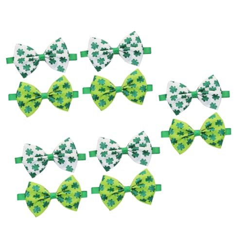 Yardwe 10 STK Hund Fliege Halsband große hundehalsbänder Grünes Hundehalsband irisches Dekor grüne Fliege Hundefliege Fliege Dekor Haustier Kleidung Lieferungen Krawatte Schleife von Yardwe