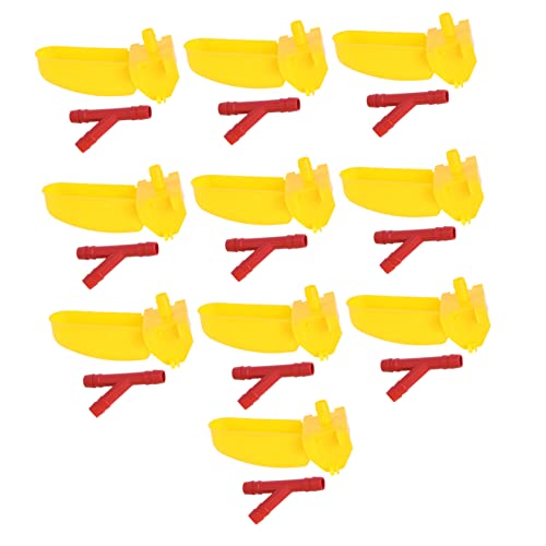Yardwe 10 Sätze Doppelt Hängender Wasserspender Büffel Hühnerfutterhäuschen Für Draußen Burger Futterspender Hund Geflügelfutter Coop Haustiernapf Wachtel Vogeltrinker Yellow Plastik von Yardwe