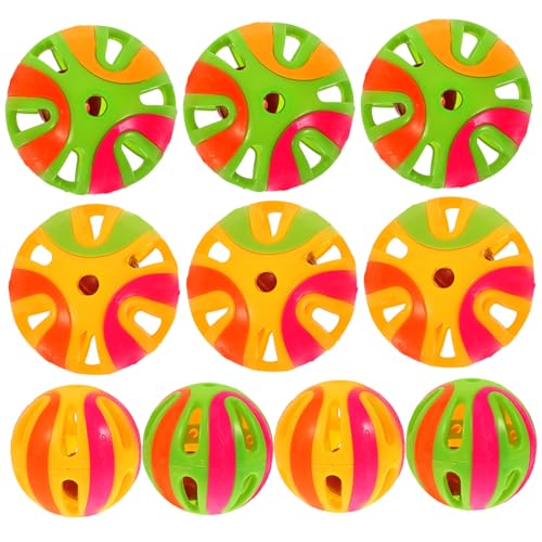 Yardwe 10 Stück Teiliges Katzenspielzeug Bunte Glockenförmige Kürbis Bälle Spielerischer Katzenball mit Glocke Stimuliert Neugier Fördert Bewegung und Geistige Aktivität von Yardwe