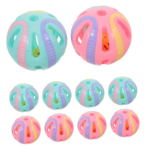 Yardwe 10 Stück Teiliges Katzenspielzeug mit Glocke Große Bunte Jingle-bälle für Katzen und Kätzchen Langlebig und Klangaktivierend Fördert Bewegung und Unabhängiges Spiel Zuhause von Yardwe
