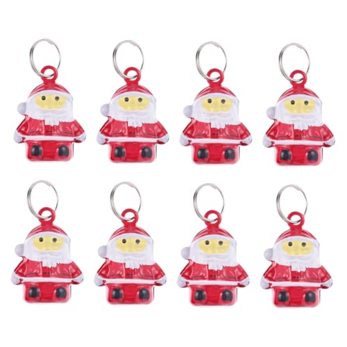 Yardwe 10 Stück Weihnachtsglocken klimpern Dekorationen Weihnachten Haustierkette Weihnachts anhänger Santa Claus Santas Weihnachtsmann-Design-Glocke Weihnachtsmann-Haustierglocken Eisen von Yardwe