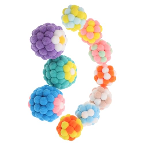 Yardwe 10 Stück interaktive Katzenspielzeugbälle mit Glöckchen, Bunte Spielbälle für Haustiere im Innenbereich für Katzen und Kätzchen, Jagdspielzeug zur Selbstunterhaltung von Yardwe