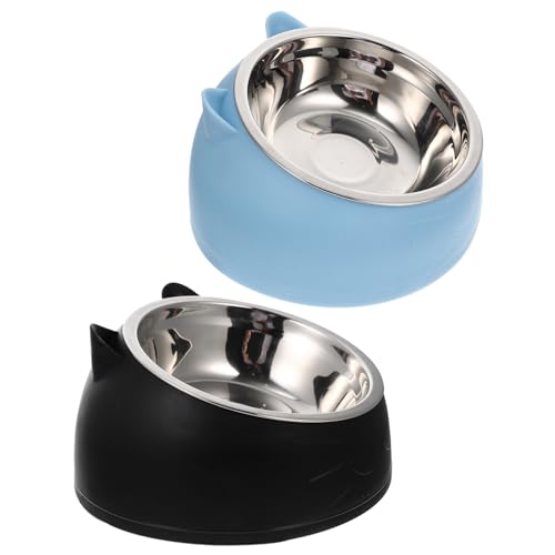 Yardwe 100 Sätze Haustier Katzennapf edelstahlschüsseln tierfutterbehälter pet Food Container pet Water Bowl doppelter Katzenfutterautomat Wasserspender für Katzenfutter Rostfreier Stahl von Yardwe