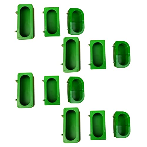 Yardwe 12 Stück Futtertrog-Materialbox außen Futterspender Hängenden Vogelhäuschen Schüssel vogelfutterhäuschen vogelfutterstelle Vogel Wasserbecher Vögel füttern Groove Plastik Green von Yardwe