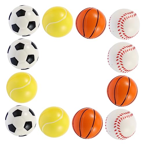Yardwe Hundespielzeug Ball Satz 12 Stücke Kreative Bissfeste PU Bälle für Hunde Interaktives Apportierspielzeug in Leuchtenden Farben für Kleine und Mittelgroße Hunde von Yardwe