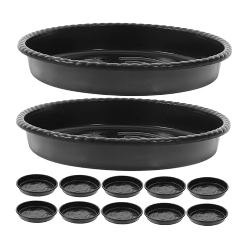 Yardwe 12 Stück Pflanzuntersetzer Kunststoff Robuste Tropfschalen für Blumentöpfe für Innen und Außenbereich mit Wasserreservoir für Pflanzenpflege von Yardwe