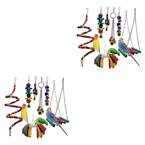 Yardwe 14 STK Papageienspielzeug Tierspielzeug Kombinationsspielzeug für Vögel vogelkäfig zubehör vogelzubehör für käfig Spielzeuge Twerking-Spielzeug Papageienschaukel Papageienzubehör von Yardwe