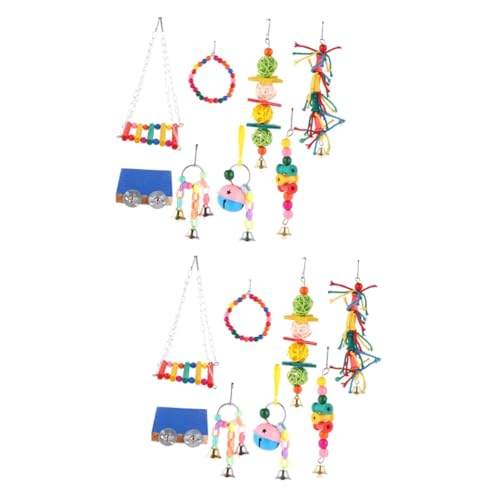 Yardwe 16 Pcs Papagei Schaukel Kauen Spielzeug Set Für Papagei Käfig Spielzeug Für Papagei Conure von Yardwe