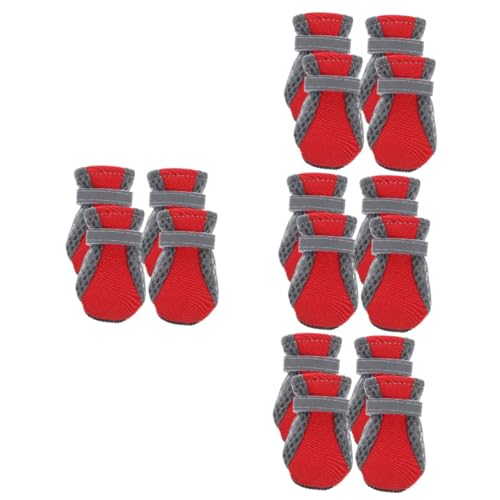 Yardwe 16 STK Mesh-Schuhe für Welpen hundeschuhe große Hunde Dog Shoes for small Dogs Schuhe für Hund Haustierschuhe VIP Netzschuhe Schuhe mit weichen Sohlen Stiefel rot Yardwe 16 STK Mesh-Schuhe für Welpen hundeschuhe große Hunde Dog Shoes for small Dogs Schuhe für Hund Haustierschuhe VIP Netzschuhe Schuhe mit weichen Sohlen Stiefel rot von Yardwe