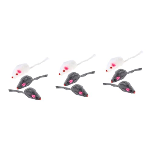 Yardwe 3er-Sets Realistische Katzenspielzeug-mäuse Interaktives Plüsch-mausspielzeug Mit Quietschendem Ton Für Haustierkatzen 6 Stück X 3 von Yardwe