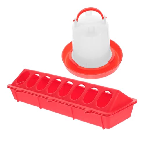 Yardwe 1Satz Automatischer Hühnerfutter und Wasser Spender Langlebiger Futternapf Hochwertigem für Küken und Geflügel Teiliges mit Kleiner Futterrinne von Yardwe