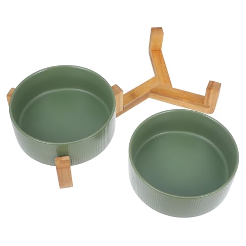 Yardwe 1Satz Erhöhter Katzennapf Aus Keramik Mit Holzständer Doppelter Futter Und Wassernapf Für Katzen Und Rutschfestes Design Für Bequemes Fressen Yardwe 1Satz Erhöhter Katzennapf Aus Keramik Mit Holzständer Doppelter Futter Und Wassernapf Für Katzen Und Rutschfestes Design Für Bequemes Fressen von Yardwe