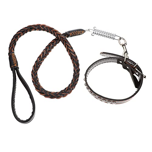 Yardwe 1Satz Hundeleinen Aus Robustem Rindsleder Verstellbare Hundeleine Und Halsband Für Mittelgroße Bis Große Für Outdoor Aktivitäten Und Training von Yardwe