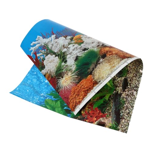 Yardwe 1Stk Aufkleber für Aquarien Korallen Hintergrund Dekorpapier Ozean-Dekor Aquarium Dekoration Easy putz Unterwasserbild 3D-Landschaftskulisse Applikationen erröten schmücken von Yardwe
