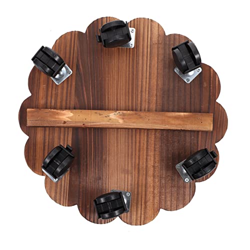 Yardwe 1stück Pflanzenroller Mit Universalrädern Beweglicher Blumentopfhalter Blumenständer Mit Dekorativem Blüten-Design Und Langlebig Für Garten Und Zuhause von Yardwe