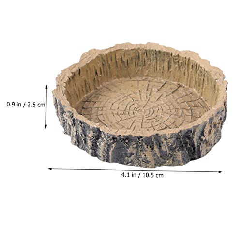 Yardwe 1stück Reptilien-futternapf Aus Strapazierfähigem Harz Baumstumpf-Design Für Wasser Und Futter Geeignet Für Schildkröten Eidechsen Frösche Und Andere Reptilien Braun von Yardwe