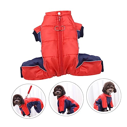 Yardwe wasserdichte Winterkleidung Für Haustiere Mit Reflektierenden Streifen Bequemer Hundemantel Für Outdoor-aktivitäten Wärmer Haustierjacke Rot Und Blau von Yardwe