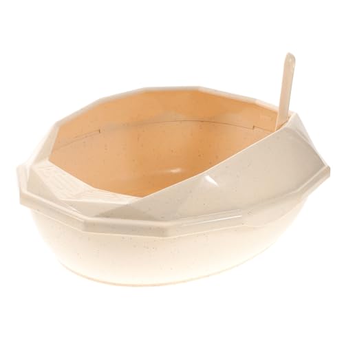 Yardwe 1Stück Katzentoilette Mit Halbgeschlossener Splashing Katzenklo Für Innenbereich Katzenbedarf Mit Khaki Punktmuster Für Sauberes Yardwe 1Stück Katzentoilette Mit Halbgeschlossener Splashing Katzenklo Für Innenbereich Katzenbedarf Mit Khaki Punktmuster Für Sauberes von Yardwe