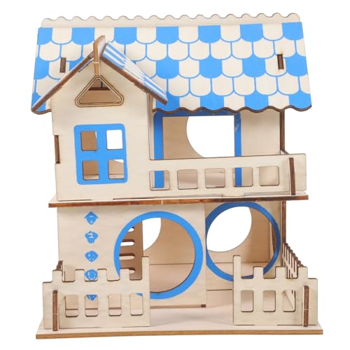 Yardwe 1stück Titel Hamsterhaus Aus Holz Doppelstöckige Villa Mit Klettergerüst Für Kleine Haustiere Für Hamster Und Nagetiere Fünf-Punkte-Beschreibung Stilvolles Und Schickes von Yardwe