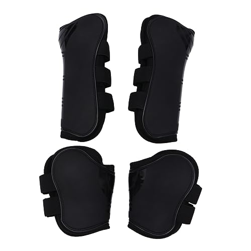 Yardwe Pferdetrainingsausrüstung 2 Paar Stiefelschoner Für Pferdebeine Warm Schwarz Ausrüstung Größe XL von Yardwe