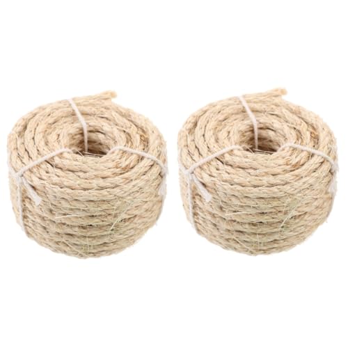 Yardwe 2rollen Natürliche Sisal Seilrolle Für Kratzbaum Ersatzseil Für Katzenmöbel Langlebig Und Anpassbar Renovierung Und Reparatur Von Katzenkratzern von Yardwe