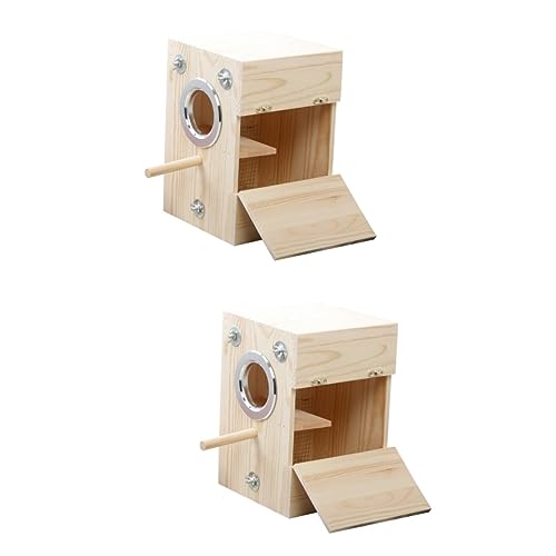 Yardwe 2 STK Vogelzuchtbox Sittich Bettwäsche Vogelhalter aus Holz nistkasten für gartenvögel vogelhaus Vogelnest Vogelnisthalter Papagei Wellensittich Xuanfeng Terrarium von Yardwe