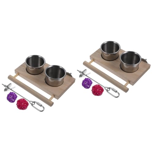 Yardwe 2 Sets Papageien-futternapfhalter Für Den Käfig Multifunktionaler Vogelfutterspender Großes Fassungsvermögen Edelstahl-holzkonstruktion Einfach Zu Installierendes Clip-Design Yardwe 2 Sets Papageien-futternapfhalter Für Den Käfig Multifunktionaler Vogelfutterspender Großes Fassungsvermögen Edelstahl-holzkonstruktion Einfach Zu Installierendes Clip-Design von Yardwe