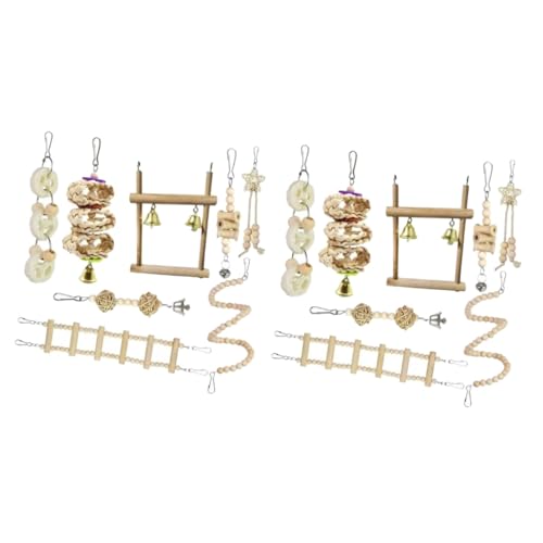 Yardwe 2 Sets Vogel Sittich Übung Spielzeug Multi-Funktion Holz Leiter Schaukel Für Papagei Training Käfig Decor Kauen Spielzeug Yardwe 2 Sets Vogel Sittich Übung Spielzeug Multi-Funktion Holz Leiter Schaukel Für Papagei Training Käfig Decor Kauen Spielzeug von Yardwe
