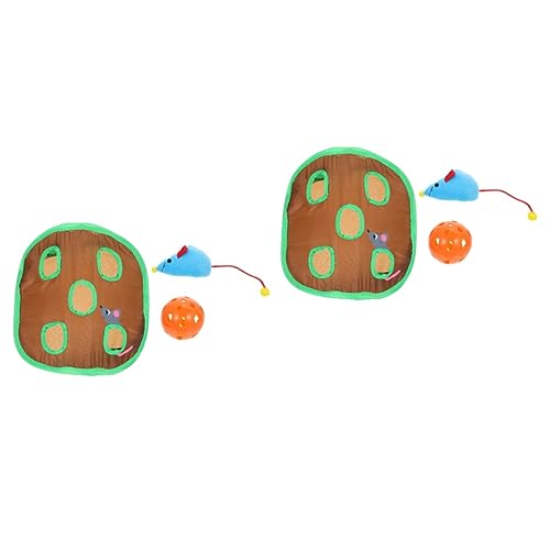 Yardwe Gehirn Spielzeug Katzen 2 Sets Katzenlaufspielzeug Hundetür Hundetür Neun Löcher Tunnelspielzeug Katzenwürfel Gehirn Fangspielzeug Interaktives Katzenmaus Suchspielzeug Für Den Katzen Gehirn von Yardwe