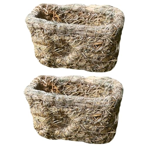 Yardwe 2 Stück Dual Port Haustierbett Kaninchenhaus Handgewebtes Stroh Haustier Spielhaus Haustiernest Schlafhaus Handgewebtes Haustierbett Kleines Sicheres Nest Yardwe 2 Stück Dual Port Haustierbett Kaninchenhaus Handgewebtes Stroh Haustier Spielhaus Haustiernest Schlafhaus Handgewebtes Haustierbett Kleines Sicheres Nest von Yardwe