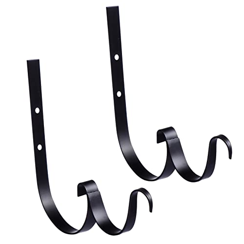 Yardwe 2 Stück Futter Haken Vogelfütterer hängende Futterhäuschen für Vögel Hängenden Vogelhäuschen deckenkorb Hanging Basket Haken für Blumentöpfe hängender Pflanzenhaken Eisen Black von Yardwe
