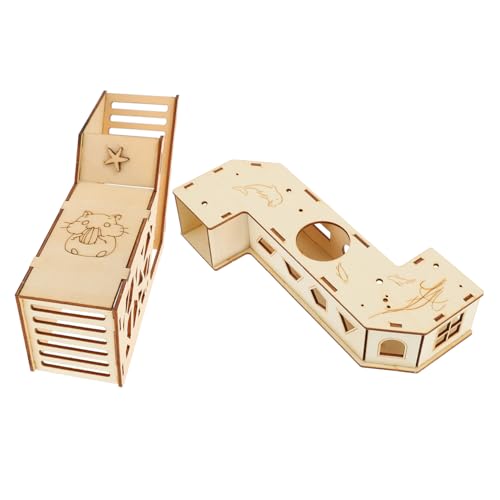 Yardwe Lustiges Labyrinth-aktivitätsspielzeug Für Haustiere 2 Stück Hölzernes Hamsterspielzeug Übungsspielzeug Gesundes Material von Yardwe