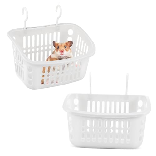 Yardwe 2 Stück Hamsterspeicherkorb Hängematte Meerschweinchen-Hängekorb Hängekorb für Käfig Nagetier Haustier Körbe Hamsterkorb Nestkorb hängendes Nest Hängekorb für Hamster pp Weiß von Yardwe
