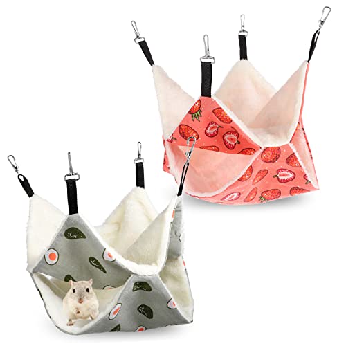Yardwe 2stücke Hängematten Für Kleine Haustiere Doppeltes Design Für Hamster Frettchen Und Meerschweinchen Fleece Inklusive Stabiler Metallhaken von Yardwe
