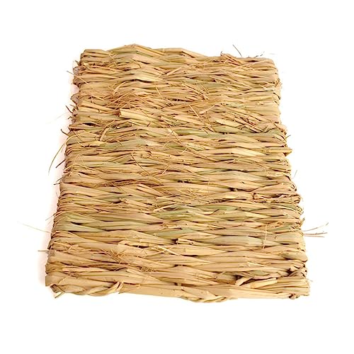 Yardwe 2 Stück Haustier Stroh Matte Matten Pads Wurf groß Saugfähig Seegrasmatte für Kaninchen Hamster Seegras-Patch Kaninchen-Pad Hasenbett Seegras-Matte Spielzeugbett kauen von Yardwe