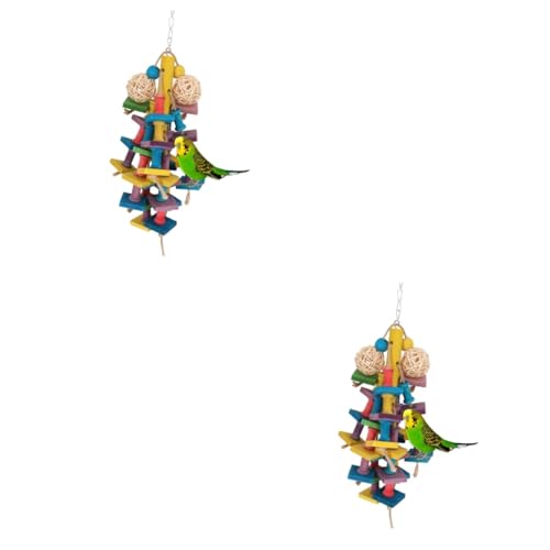 Yardwe 2 Stück Haustierbissspielzeug Papageienspielzeug Papageienbissspielzeug Vogelkäfigspielzeug Spielzeug Vogelspielzeug Für Nymphensittiche Spielzeug Für Vögel Sittichspielzeug von Yardwe