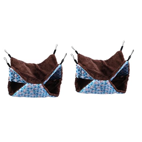 Yardwe 2 Stück Große Haustier-hängematten 35 X 35 cm Eichhörnchen-hängebett Doppellagige Haustiermatte Bequeme Wiege Für Hamster Heimtierbedarf von Yardwe