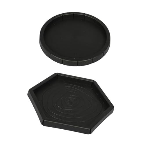 Yardwe 2stücke Reptilien Futter Und Wasserschale Praktische Futterstation Für Eidechsen Und Schildkröten - Mit Runder Und Sechseckiger Form Für Haustiere Pet Eating Basin Schwarz von Yardwe