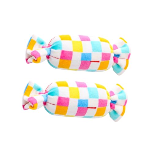 Yardwe 2 Stück Hundespielzeug aus Weichem Material Buntes Kauspielzeug Bonbonform für Stressfreies Kauen und Zahnreinigung für Kleine und Mittlere Hunde von Yardwe